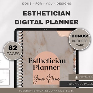 Esthetician Business Planner: Skincare, Facial, Body Contouring Forms (Printable Canva Template) (Digital Download