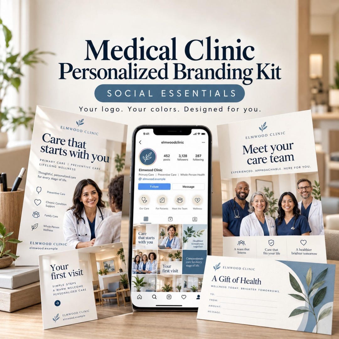 Template Health Posts Custom Medical Clinic Social Media Templates, Branded Canva Posts ...