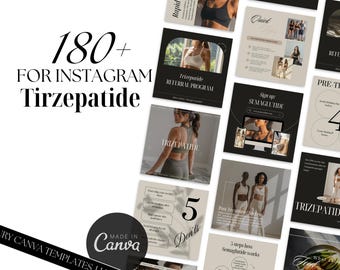 Tirzepatide Social Media Templates | Weight Loss & Wellness Canva Posts for Clinics