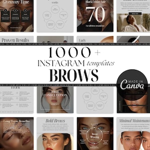 Brow Artist Social Media Kit: Brow Lamination, Shaping, Tinting Templates (Canva Editable, Digital Download)