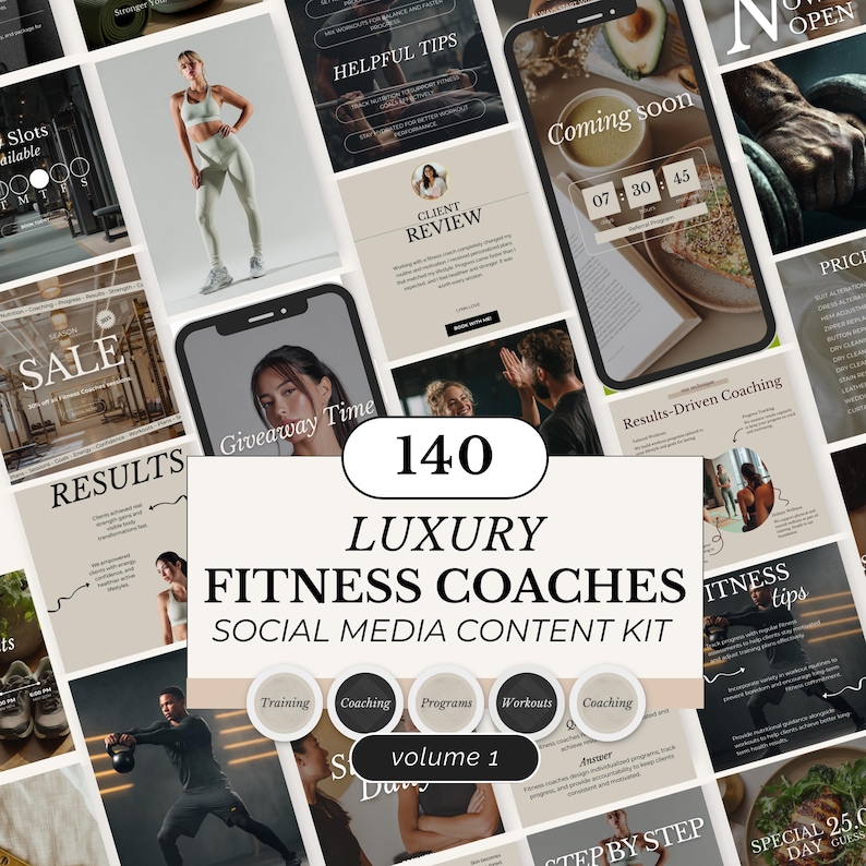 Fitness Coach Instagram Templates: Canva Social Media Kit (digital ...