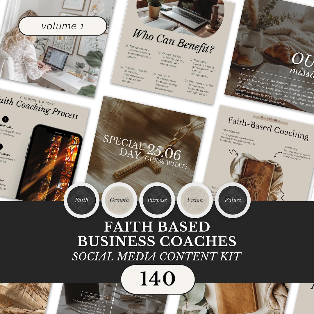 Christian Business Coach Social Media Templates | Faith Based Canva ...