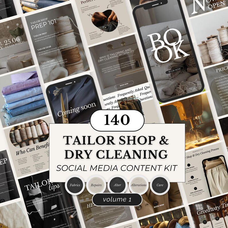 Tailor Shop Instagram Templates: Canva Social Media Kit (digital ...