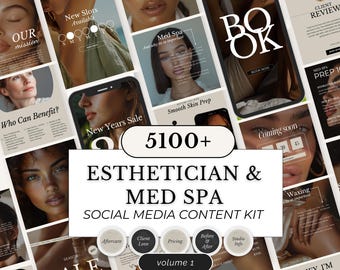 Más de 5100 plantillas para esteticistas y spas médicos con formularios de depilación: paquete completo de Canva para marketing de spas.