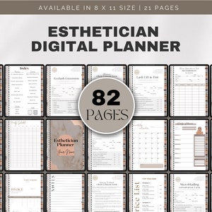 Digital Planner for Estheticians: Skincare and Facial Treatment Client Intake, Esthetician Organizer