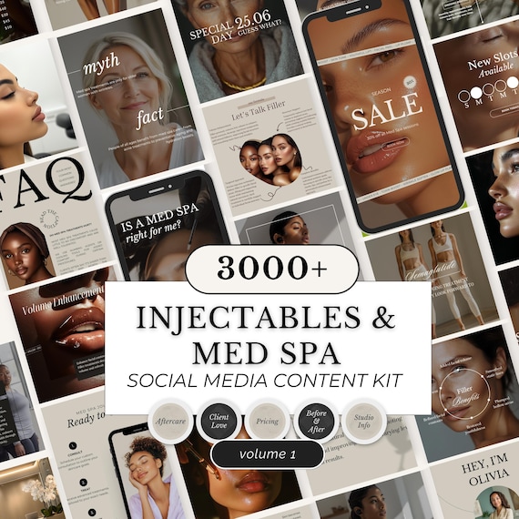 Med Spa Social Media Templates Canva Kit: Botox, Fillers, Aesthetics (Digital Download)