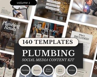 Plumbing Business Templates: Service Forms & Social Media Bundle (Canva)