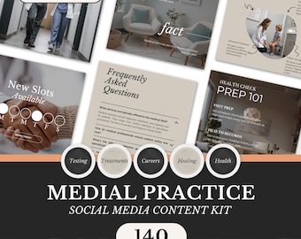 Plantillas de Canva para redes sociales médicas / Kit de Instagram para clínicas (descarga digital)