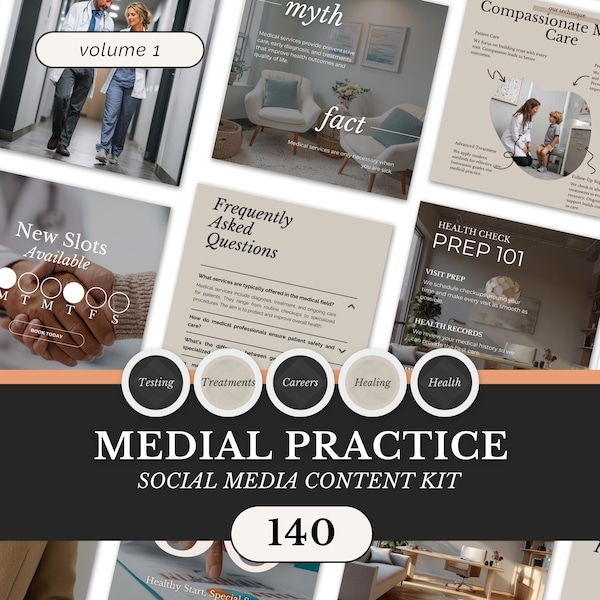 Medical Social Media Canva Templates | Clinic Instagram Kit (Digital Download)