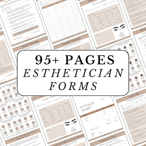 Esthetician Forms Bundle: Client Intake & Consent (96 Pages)