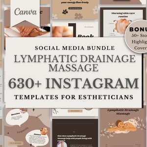 Lymphatic Drainage Template, Lymphatic Drainage Intagram, Lymphatic System Spa Branding Kit, Post Op Lymphatic Drainage Facial