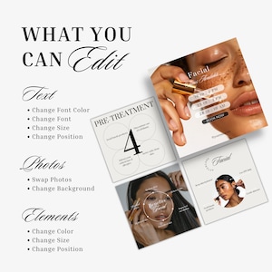 Facial Posts and Instagram Stories, Neutral Canva Templates for Estheticians image 3