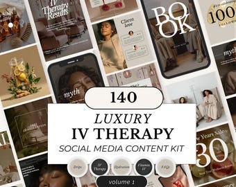 IV Therapy Instagram Templates: Mobile IV Hydration Service Posts (Canva)