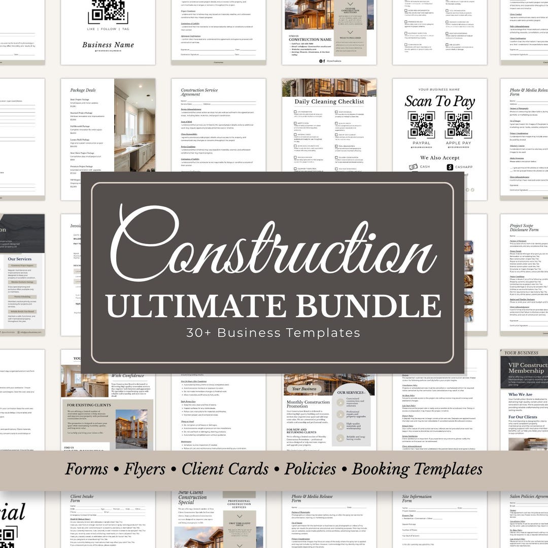 Contractor Forms Bundle: Construction Contract & Client Templates ...