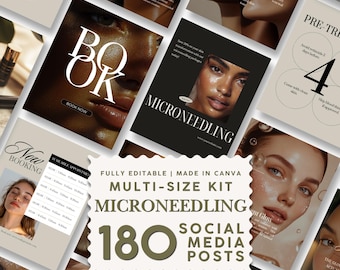 Med Spa Canva-mallar, Microneedling och Dermapen (Instagram-inlägg)