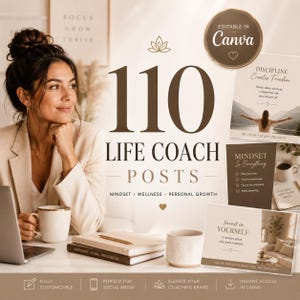 Life Coach Instagram Posts, Mindset Coach Content, Wellness Social Media Bundle