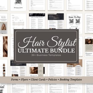 Haar-Beratungs-Formular-Bundle: Salon-Eingabe, Zustimmung & Kundenvorlagen (Canva)