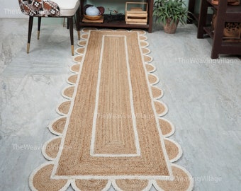 Alfombra de corredor de yute de vieira natural, alfombra de corredor de vieira blanca, alfombra de yute, alfombra, corredor de yute, alfombra de tamaño personalizado, corredor de área de yute, alfombra de yute boho