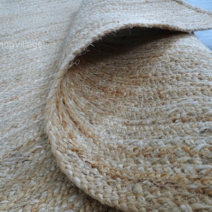Jute Braided Rug, Natural Jute Rug, Bohemian Jute Rug, Handwoven Jute Rug, Jute Area Rug, Home Decor Rugs, Rectangular Rug, Custom Size Rug