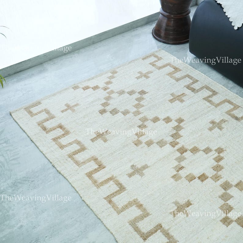 Hemp Jute Area Rug, Natural Fiber Woven Textured Rug, Modern Jute Rug ...