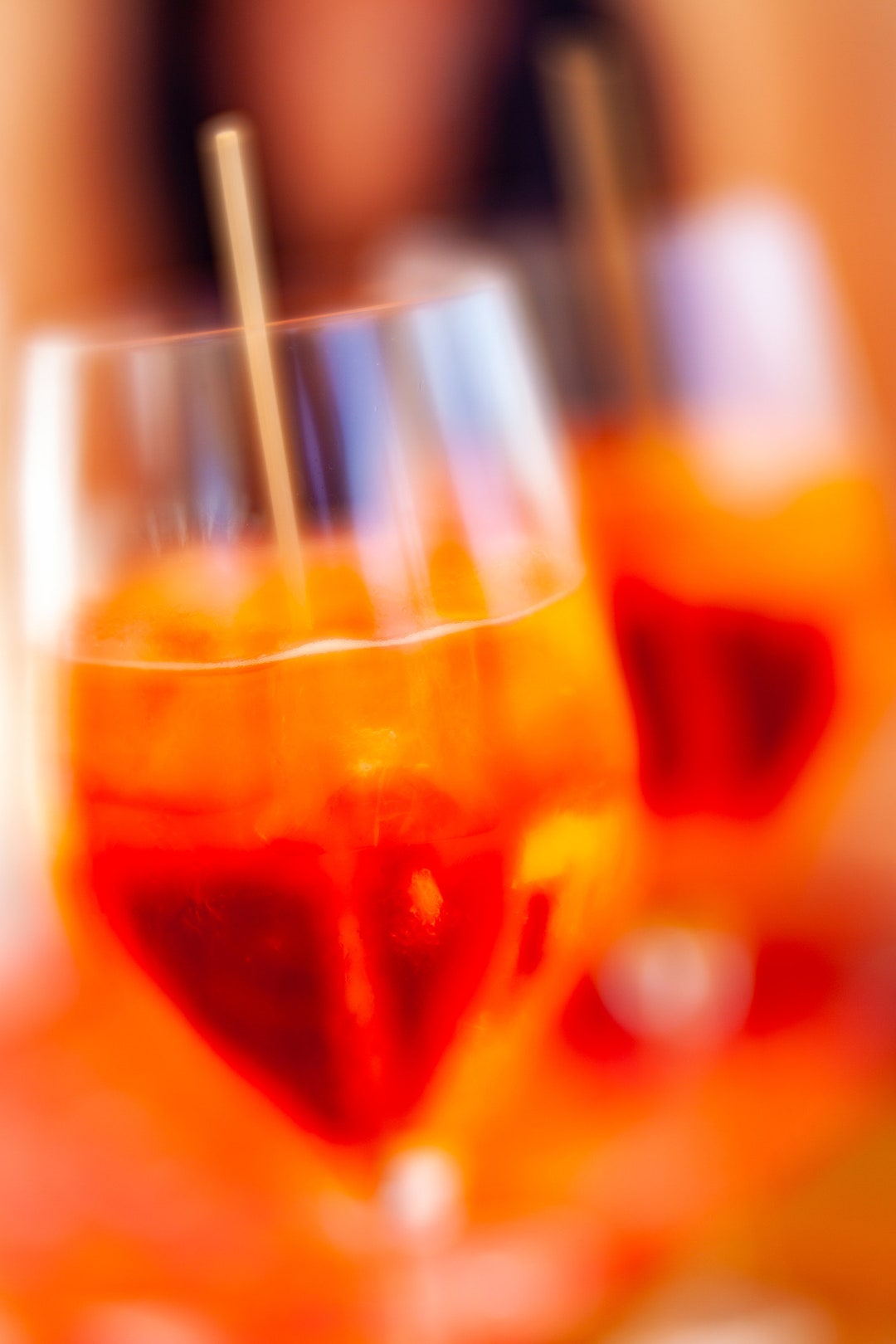 Abstract Aperol Spritz Glasses Italian Cocktail Photography Warm Colors