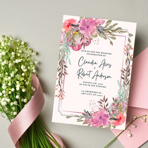 Modern Invitation Wedding Card, Wedding Card to your Bride or Groom, Personalized wedding card, Invitation Card, Modern Editable Card