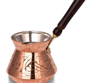 Külhan Copper Coffee Pot Engraved 580ml No:3