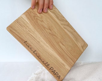 Premium cutting board breakfast board - this is where PAPA crumbles - customizable - oak cutting board with engraving hard and robust - LYDIA