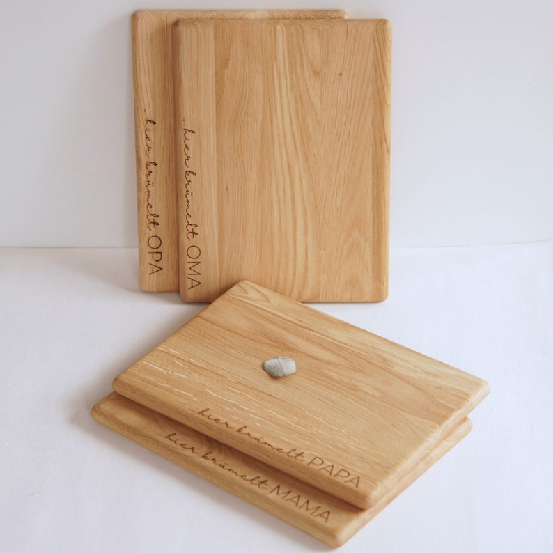Premium cutting board this is where DADDY crumbles 100% FSC® certified oak wood Customizable LYDIA image 7