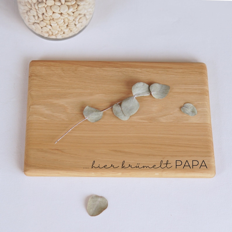 Premium cutting board this is where DADDY crumbles 100% FSC® certified oak wood Customizable LYDIA image 2