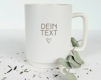 Personalisierte Tasse - Gravierte Keramiktasse - Stapelbar - Matter Oberfläche - TOWER