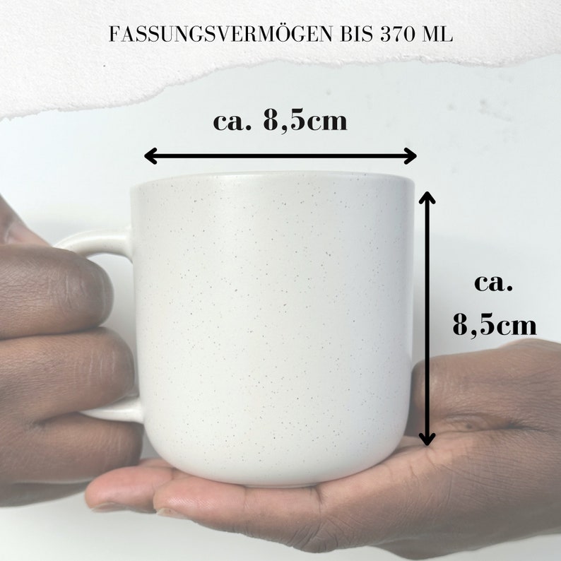 Personalisierte Tasse Gravierte Keramiktasse mit matter Oberfläche und rustikalem Touch in pastellweiß gesprenkelt STYLER Bild 7