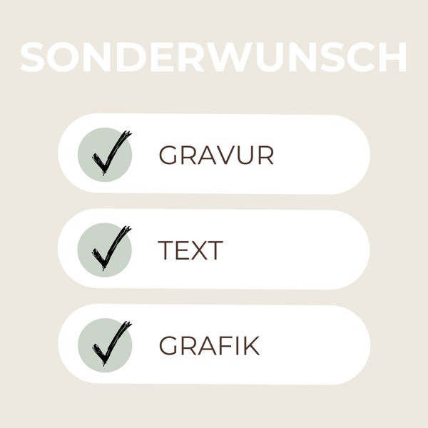 AUFPREIS SONDERWUNSCH - Gravur, Text, Grafik usw.