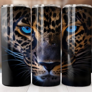 Jaguar Tumbler Wrap 20 oz Skinny Tumbler Wrap Sublimation Design, Straight Tumbler Wrap, Instant Digital Download PNG, Jaguar Teal Tumbler