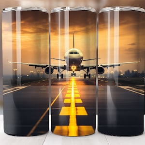 Airplane Tumbler Wrap 20 oz Skinny Tumbler Sublimation Design Digital Download PNG, Plane Aircraft Aeroplane Jet Aviation Tumbler PNG Wrap