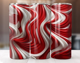 3D Candy Cane Tumbler Wrap Christmas 20 oz Skinny Tumbler Sublimation Design, Straight Tumbler Wrap, Instant Digital Download PNG,