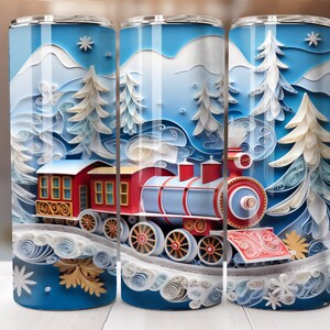3D Toy Train Tumbler Wrap 20 oz Skinny Tumbler Sublimation Design Digital Download PNG Instant Digital Only, Train Locomotive Tumbler PNG