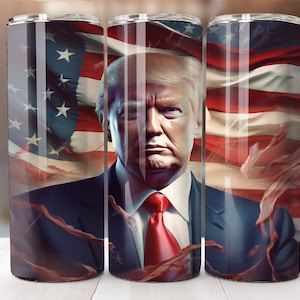 Donald Trump 20 Oz Skinny Sublimation Tumbler Wrap Digital Design PNG File Download, Donald Trump Tumbler PNG