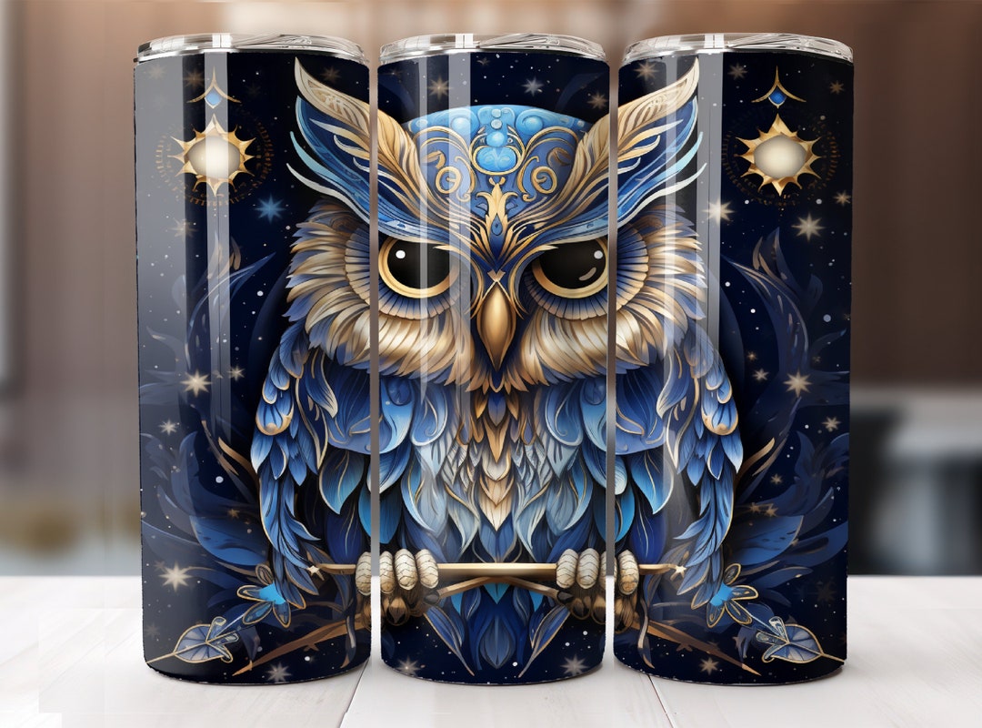 Owl Tumbler Wrap 20 Oz Skinny Tumbler Sublimation Design, Straight ...