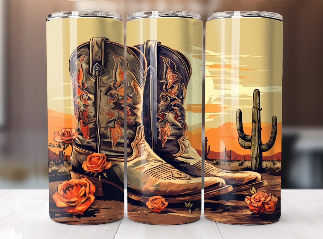 Western Boots Tumbler Wrap 20 Oz Skinny Tumbler Sublimation Design ...