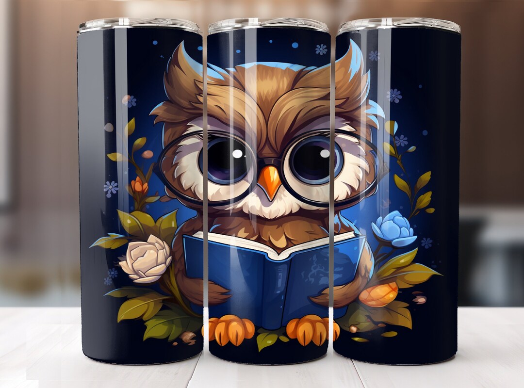 Owl Tumbler Wrap 20 Oz Skinny Tumbler Wrap Sublimation Design, Straight ...