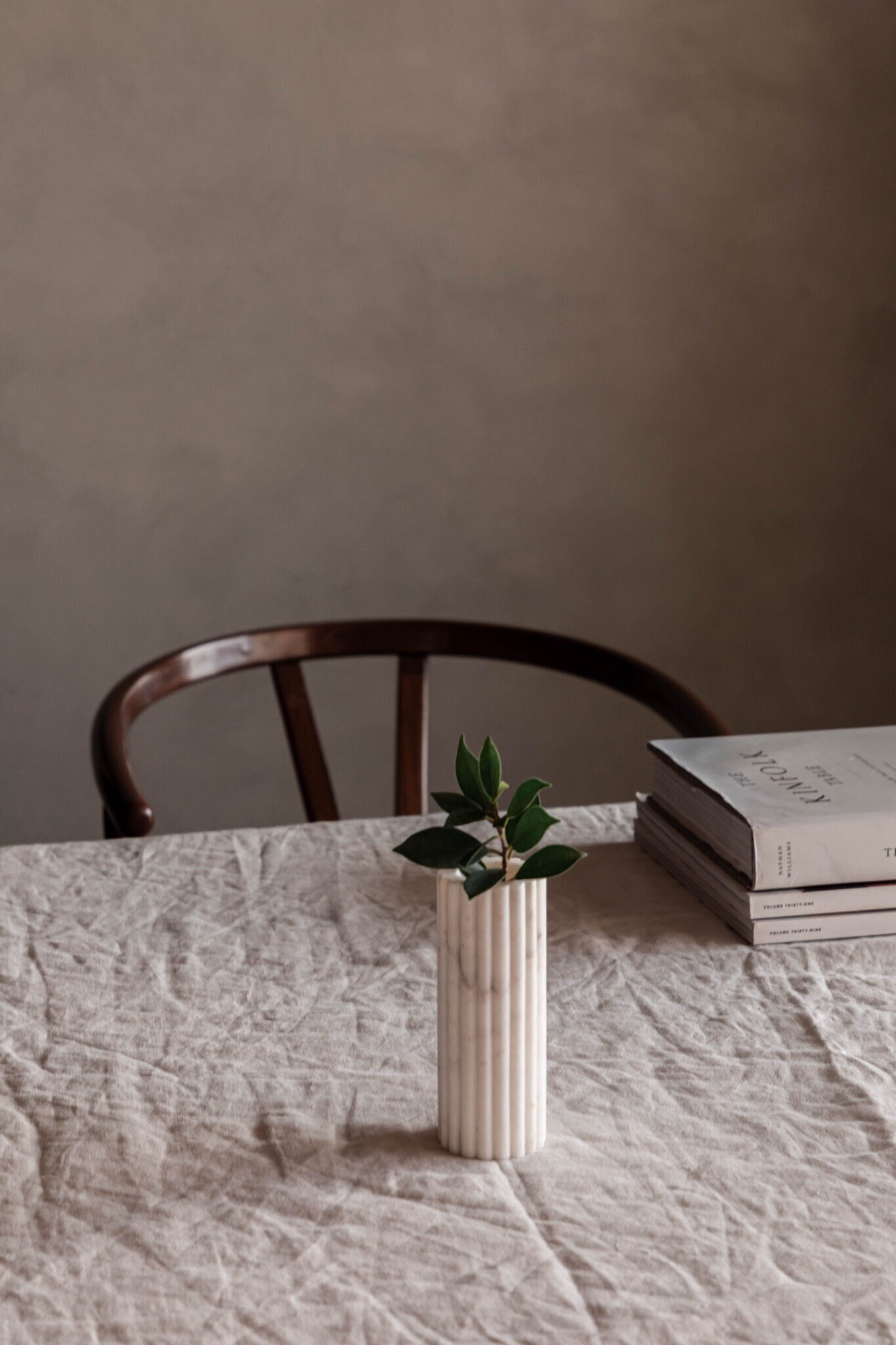 Marble Ribbed Flower Vase Marble Objects for Home Interiors - Etsy