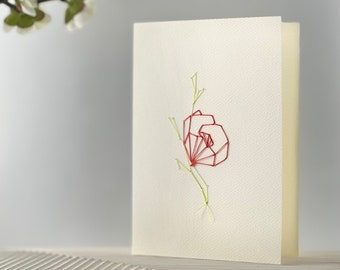 Custom Design - Handembroidered Silk and Paper Cards, Stationary, Wedding Invitations, Menus