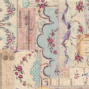 Jardin de Paris, kit antieke roosbloemen, Frans kortstondig papier, bloemenachtergronden, kortstondig Frans papier, vintage rozen, digitale bestanden