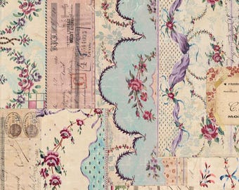 Jardin De Paris Ephemera Kit, Antique Roses, French Papers (Digital Files)