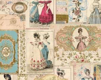 French Ephemera Kit: Modes De Paris, Vintage Journal Papers (Digital Files)