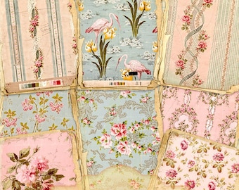 Vintage Floral Wallpaper Ephemera Kit: French Roses (Instant Download)