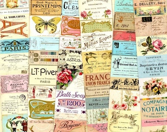 French Snippet Strips, Petit Paper Strips, French Paper Strips, Ephemera Antique Papers, Vintage Paper Strips, Journaling Printables Files