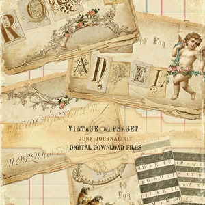Vintage Alphabet Ephemera: Tea Stained Letters for Junk Journaling ...