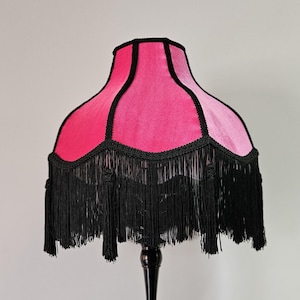 Neon Velvet Victorian Lampshade | Pink & Black Velvet | Victorian Style